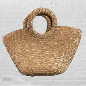 Mai Tai Raffia Straw Beach Tote Bag